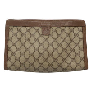 GUCCI GG Supreme Web Sherry Line Clutch Bag PVC Beige Red 89 01 033 Auth fm4647 - 0