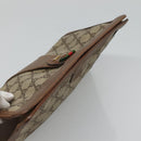 GUCCI GG Supreme Web Sherry Line Clutch Bag PVC Beige Red 89 01 033 Auth fm4647-5