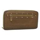 LOUIS VUITTON Suhari Zippy Wallet Leather Bronze M95701 LV Auth fm4650-1