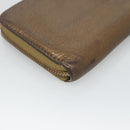 LOUIS VUITTON Suhari Zippy Wallet Leather Bronze M95701 LV Auth fm4650-16