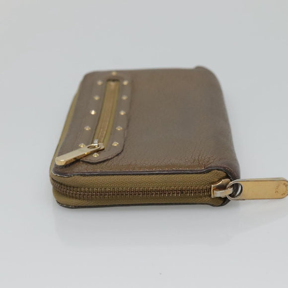 LOUIS VUITTON Suhari Zippy Wallet Leather Bronze M95701 LV Auth fm4650
