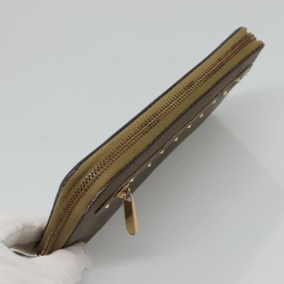 LOUIS VUITTON Suhari Zippy Wallet Leather Bronze M95701 LV Auth fm4650