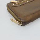 LOUIS VUITTON Suhari Zippy Wallet Leather Bronze M95701 LV Auth fm4650-14