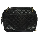 CHANEL Matelasse Chain Shoulder Bag Lamb Skin Black Gold CC Auth fm4668-13