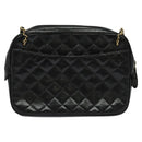 CHANEL Matelasse Chain Shoulder Bag Lamb Skin Black Gold CC Auth fm4668-2