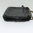 CHANEL Matelasse Chain Shoulder Bag Lamb Skin Black Gold CC Auth fm4668-4