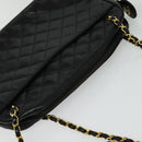 CHANEL Matelasse Chain Shoulder Bag Lamb Skin Black Gold CC Auth fm4668-6