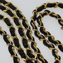 CHANEL Matelasse Chain Shoulder Bag Lamb Skin Black Gold CC Auth fm4668-14