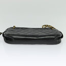 CHANEL Matelasse Chain Shoulder Bag Lamb Skin Black Gold CC Auth fm4668-5