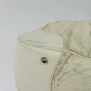 PRADA Shoulder Bag Canvas Silver White Auth fm4672-9