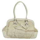PRADA Shoulder Bag Canvas Silver White Auth fm4672-2