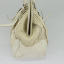 PRADA Shoulder Bag Canvas Silver White Auth fm4672-4