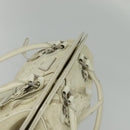 PRADA Shoulder Bag Canvas Silver White Auth fm4672-6