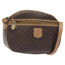 CELINE Macadam Canvas Shoulder Bag PVC Leather Brown Gold Auth fm4682-1