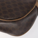 CELINE Macadam Canvas Shoulder Bag PVC Leather Brown Gold Auth fm4682-16