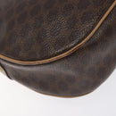 CELINE Macadam Canvas Shoulder Bag PVC Leather Brown Gold Auth fm4682-17