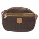 CELINE Macadam Canvas Shoulder Bag PVC Leather Brown Gold Auth fm4682-13