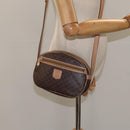 CELINE Macadam Canvas Shoulder Bag PVC Leather Brown Gold Auth fm4682-22