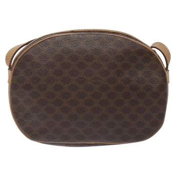 CELINE Macadam Canvas Shoulder Bag PVC Leather Brown Gold Auth fm4682 - 0