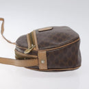CELINE Macadam Canvas Shoulder Bag PVC Leather Brown Gold Auth fm4682-4