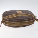 CELINE Macadam Canvas Shoulder Bag PVC Leather Brown Gold Auth fm4682-6