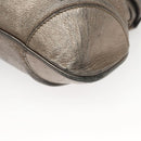 Salvatore Ferragamo Gancini Marissa Shoulder Bag Leather Silver Auth fm4685-15