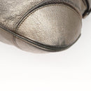 Salvatore Ferragamo Gancini Marissa Shoulder Bag Leather Silver Auth fm4685-17