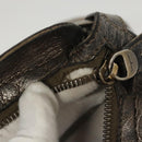 Salvatore Ferragamo Gancini Marissa Shoulder Bag Leather Silver Auth fm4685-10