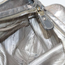 Salvatore Ferragamo Gancini Marissa Shoulder Bag Leather Silver Auth fm4685-20