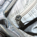 Salvatore Ferragamo Gancini Marissa Shoulder Bag Leather Silver Auth fm4685-22