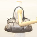 Salvatore Ferragamo Gancini Marissa Shoulder Bag Leather Silver Auth fm4685-24