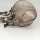 Salvatore Ferragamo Gancini Marissa Shoulder Bag Leather Silver Auth fm4685-4