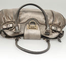 Salvatore Ferragamo Gancini Marissa Shoulder Bag Leather Silver Auth fm4685-6