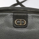 Christian Dior Shoulder Bag Leather Gray Gold Auth fm4687-17