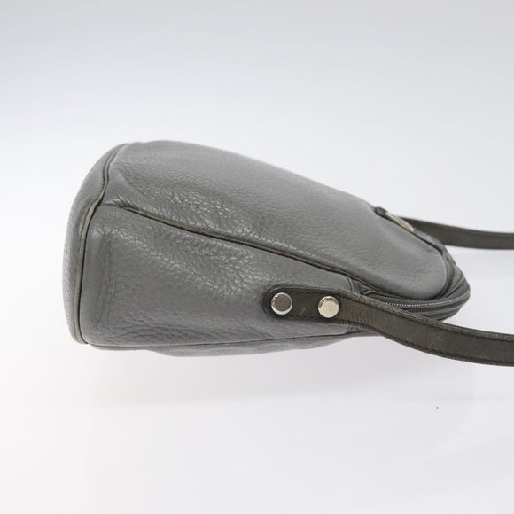 Christian Dior Shoulder Bag Leather Gray Gold Auth fm4687