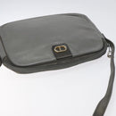 Christian Dior Shoulder Bag Leather Gray Gold Auth fm4687-6