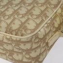 Christian Dior Trotter Canvas Flower Shoulder Bag Beige Silver Auth fm4695-15