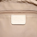Christian Dior Trotter Canvas Flower Shoulder Bag Beige Silver Auth fm4695-17