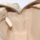 Christian Dior Trotter Canvas Flower Shoulder Bag Beige Silver Auth fm4695-18