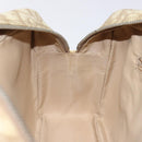 Christian Dior Trotter Canvas Flower Shoulder Bag Beige Silver Auth fm4695-19