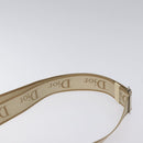 Christian Dior Trotter Canvas Flower Shoulder Bag Beige Silver Auth fm4695-8