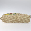 Christian Dior Trotter Canvas Flower Shoulder Bag Beige Silver Auth fm4695-5