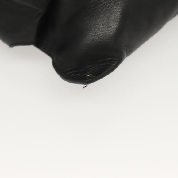 BOTTEGAVENETA INTRECCIATO Waist bag Leather Black 121604 Auth fm4696