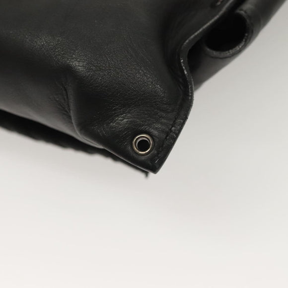 BOTTEGAVENETA INTRECCIATO Waist bag Leather Black 121604 Auth fm4696