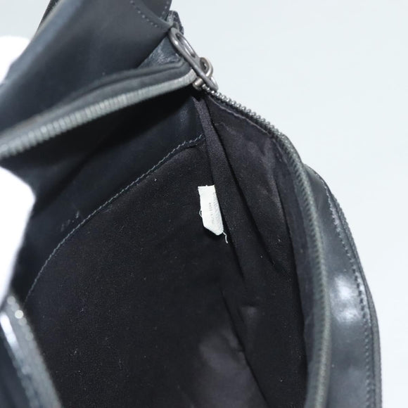 BOTTEGAVENETA INTRECCIATO Waist bag Leather Black 121604 Auth fm4696