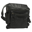 BOTTEGAVENETA INTRECCIATO Waist bag Leather Black 121604 Auth fm4696-1