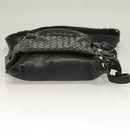 BOTTEGAVENETA INTRECCIATO Waist bag Leather Black 121604 Auth fm4696-5