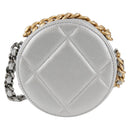 CHANEL Chain Chanel 19 Shoulder Bag Lamb Skin Gold Silver CC Auth fm4698M-2