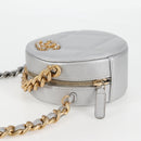 CHANEL Chain Chanel 19 Shoulder Bag Lamb Skin Gold Silver CC Auth fm4698M-3