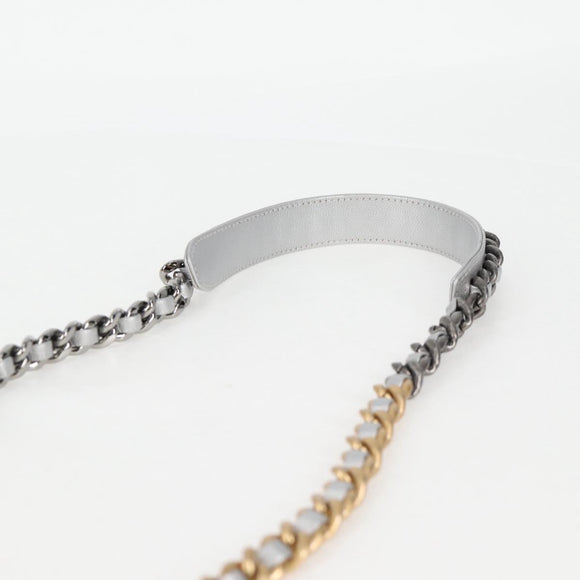 CHANEL Chain Chanel 19 Shoulder Bag Lamb Skin Gold Silver CC Auth fm4698M